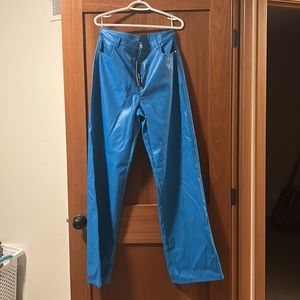 Size XL Fashion Nova Sugar Rush Leather Pant 33 -Blue (Never Worn with Tags)